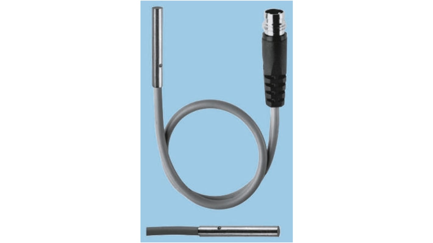 Baumer IFRM 03P1501/KS35L, sensore di prossimità induttivo PNP, corpo in acciaio inox, montaggio a filo, IP67, rilevamento 0,8 mm.