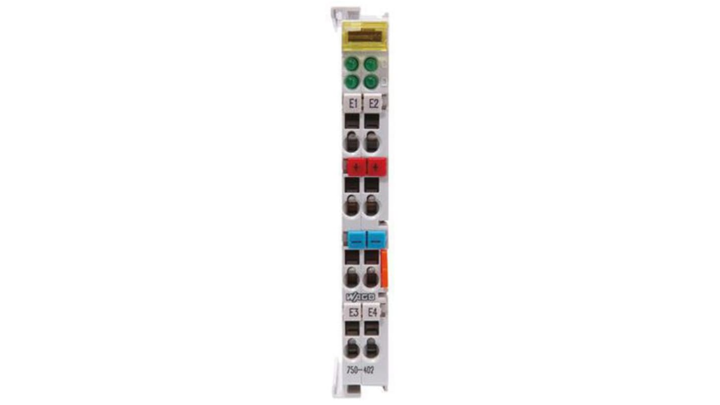 Modulo I/O Wago 750425, 2 ingressi digitali, 24 V c.c., dimensioni 100 x 12 x 64 mm, collegamento a molla.