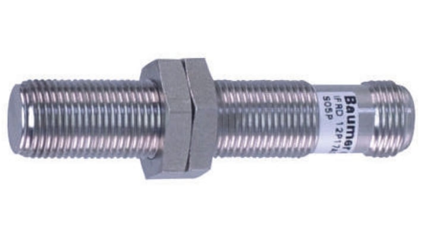 Baumer IFRD 12P17A3/S14L, sensore induttivo cilindrico M12 PNP, rilevamento 4 mm, IP67/IP68, alimentazione 10-30 V c.c.