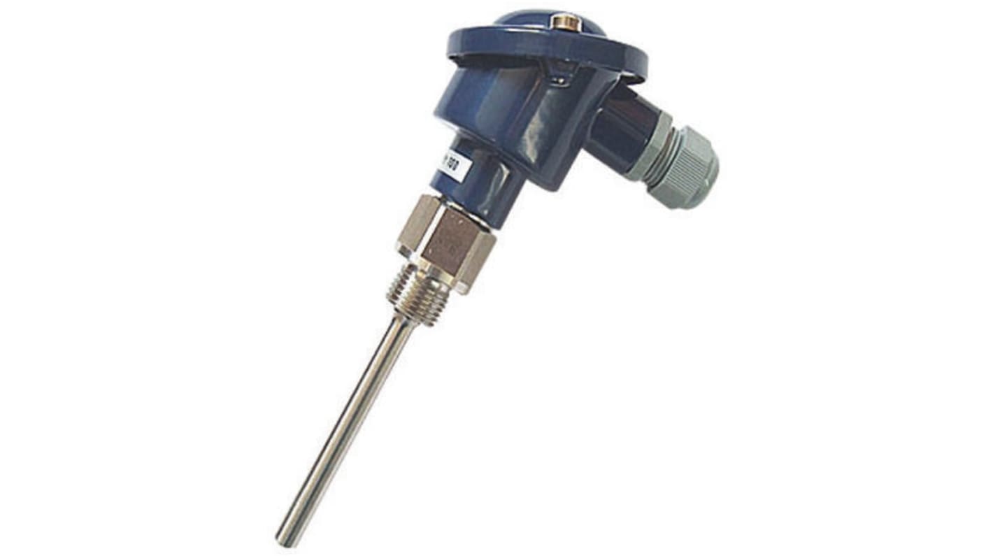 Sensore Jumo 902020/20-402-2001-1-9-100-104/395 RTD PT100, sonda 100mm, temperatura -50/+400°C, testa alluminio, guaina inox.