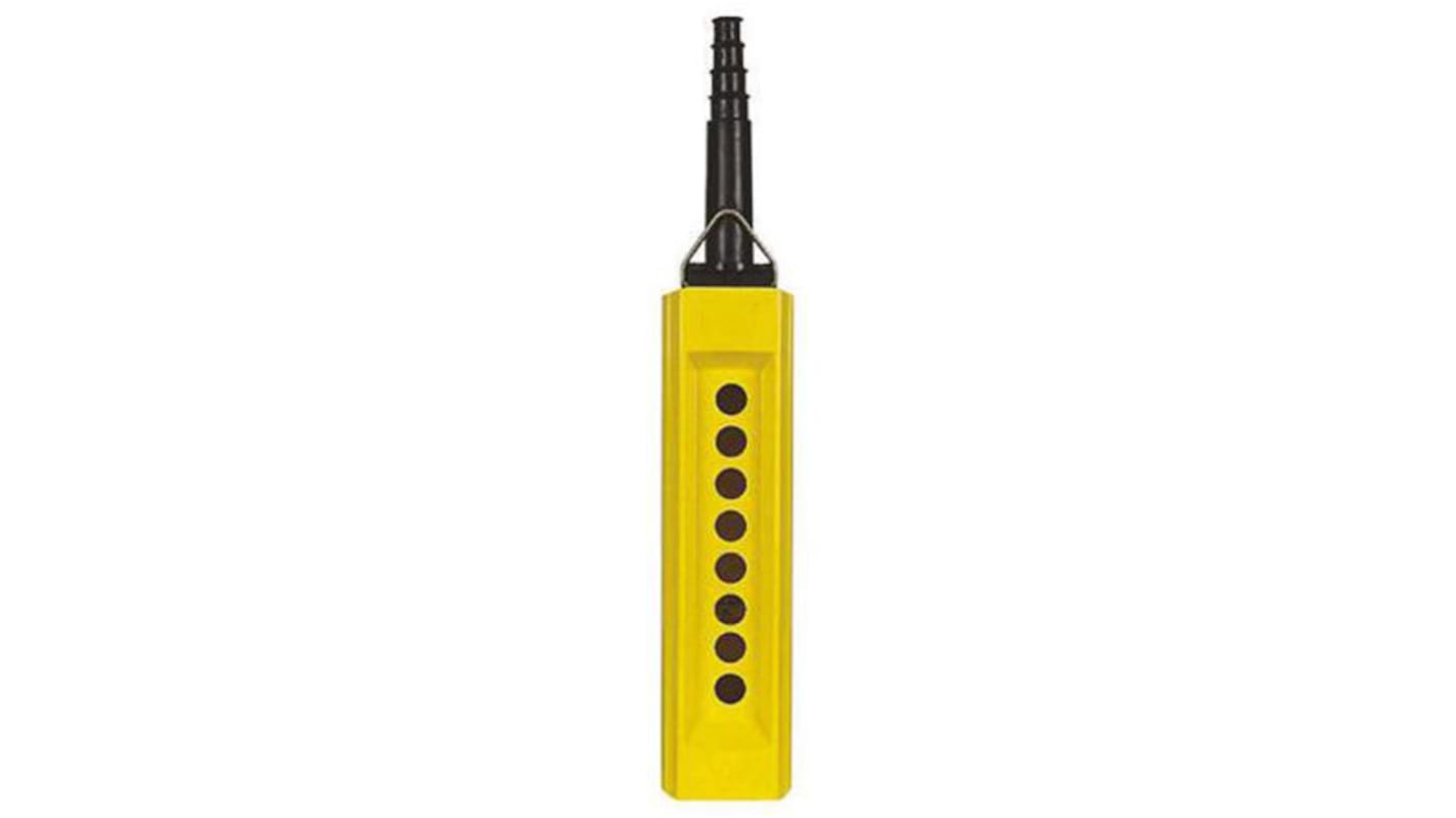 Contenitore pulsantiera Schneider Electric XACA08, 8 fori Ø 22mm, IP65 - Serie Harmony XACA, giallo, polipropilene, per stazioni di controllo.