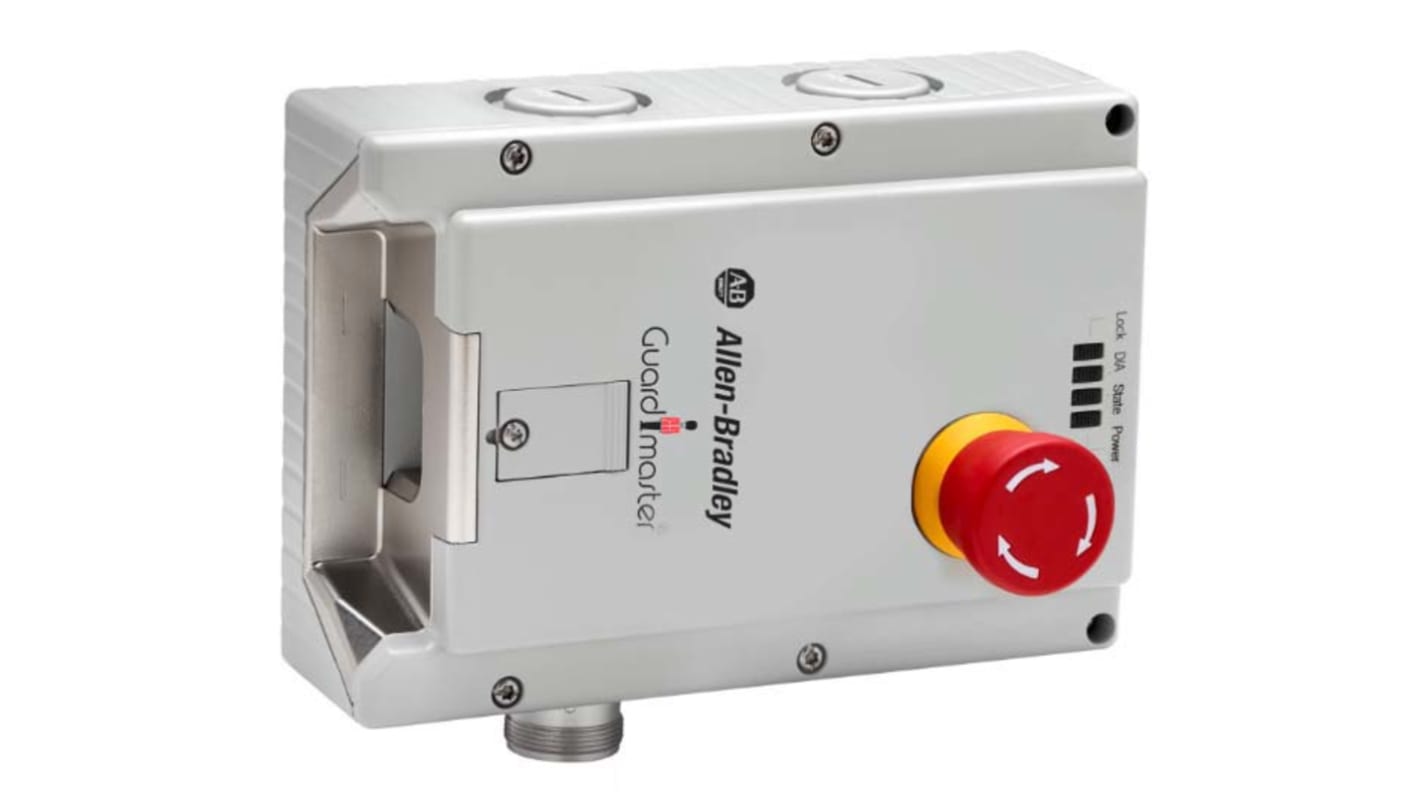 Interruttore di interblocco a solenoide Allen Bradley Guardmaster 442G-MABR-ULM-C05, tensione 5-24V cc, protezione IP65, dimensioni 285.3 x 114 x 174 mm.