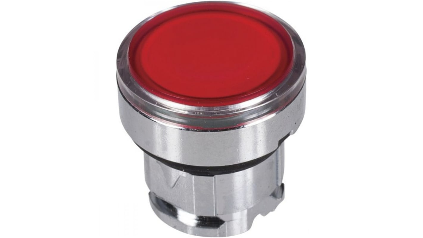 Attuatore pulsante mantenuto Schneider Electric, testa rossa, diametro 28.5 mm, IP66/IP67/IP69K, per ambienti industriali.