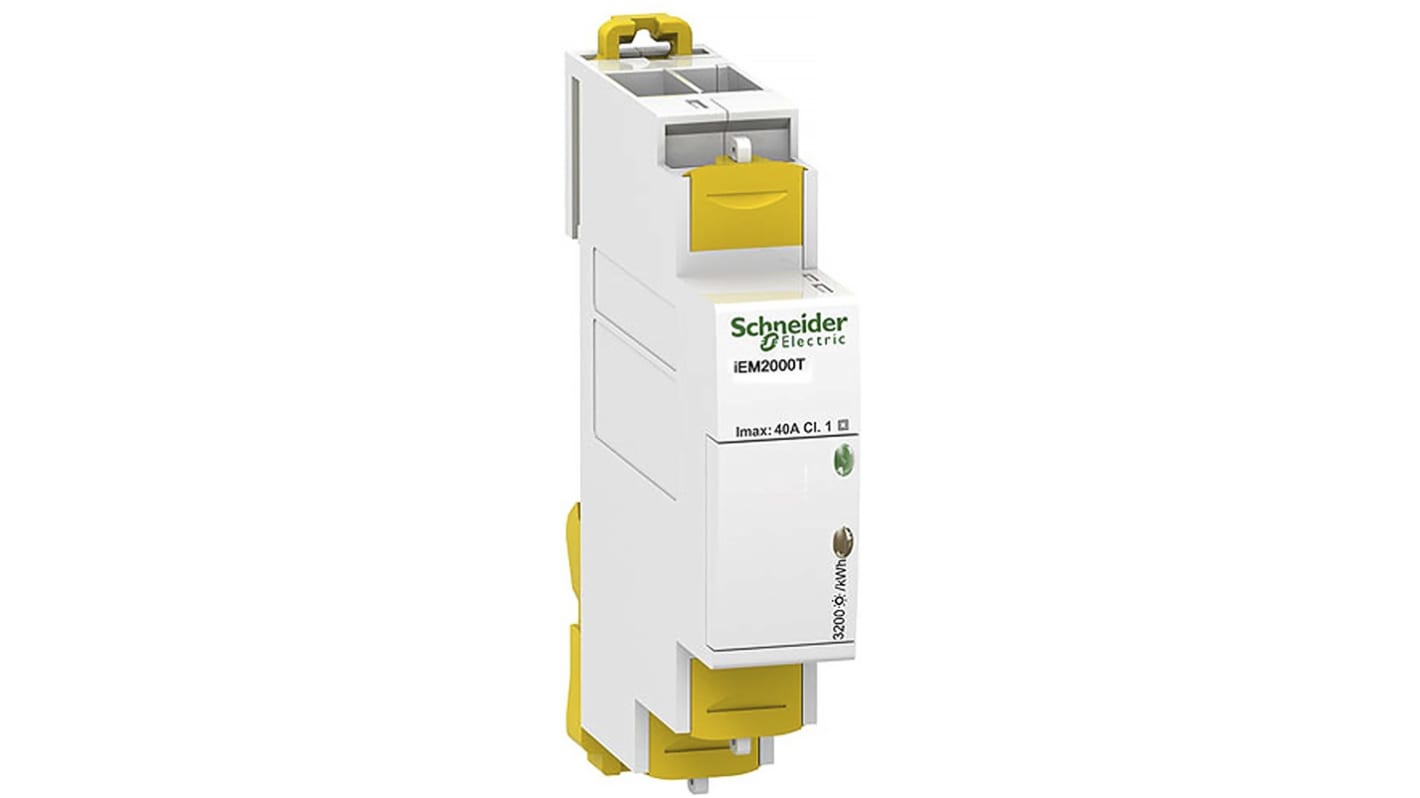 Contatore di energia monofase Schneider Electric A9MEM2000T, senza display, per misurazione fino a 40 A, profondità 67 mm.
