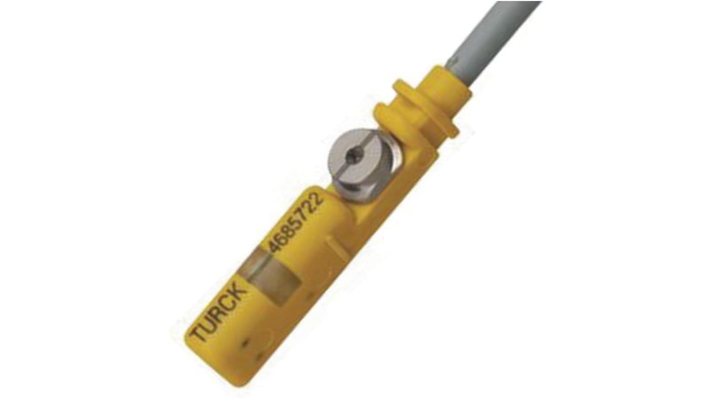 Sensore di prossimità NPN Turck BIM-UNT-AN6X-0.3-PSG3M, alimentazione 10-30 V c.c., montaggio diretto, protezione IP67.