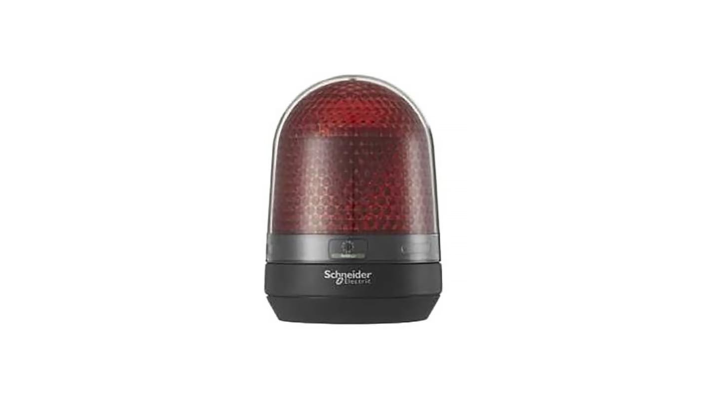 Segnalatore lampeggiante rotante LED rosso Schneider Electric XVR3B04, montaggio su base, altezza 139 mm, diametro 100 mm, IP65.