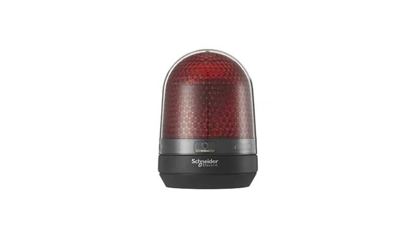 Schneider Electric XVR3M04, segnalatore lampeggiante LED rosso, montaggio su base, altezza 139 mm, grado di protezione IP65.