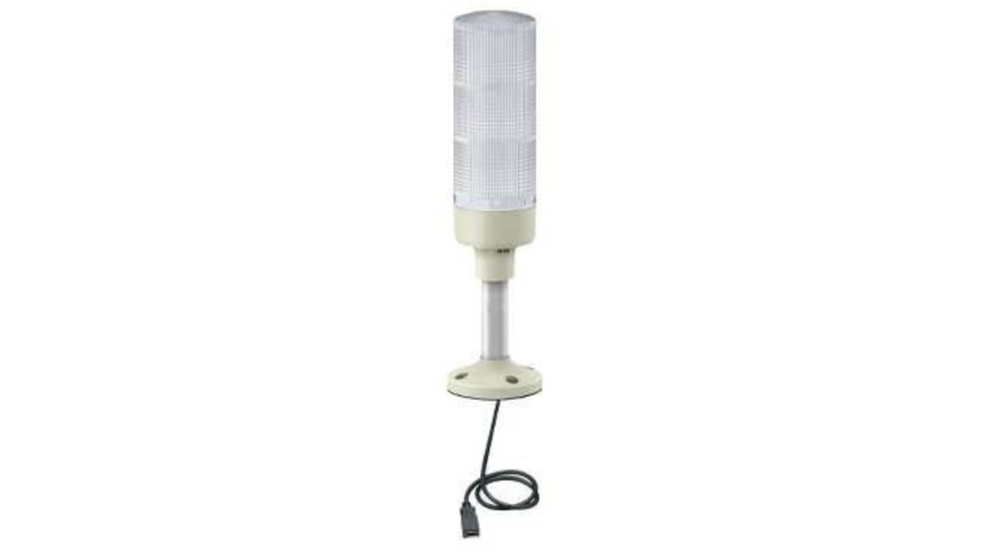 Torretta di segnalazione LED Schneider Electric XVGU3SHAV, 3 elementi, cicalino a 2 toni, montaggio su tubo, altezza 100 mm.