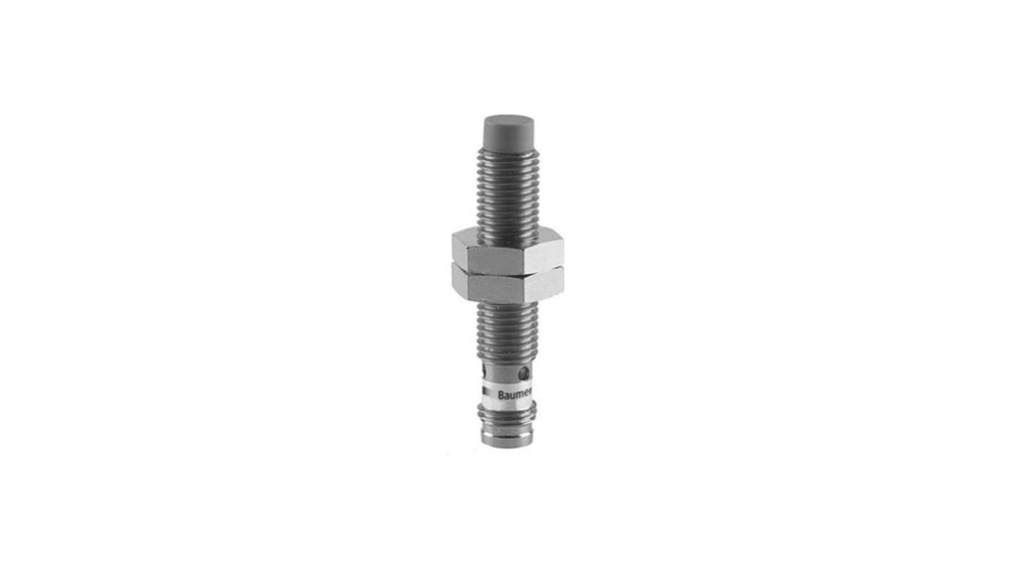 Sensore di prossimità cilindrico PNP M8 Baumer IR08.P06S-N46.PO1Z.7SL, rilevamento 6 mm, IP67, alimentazione 6-36 V cc.