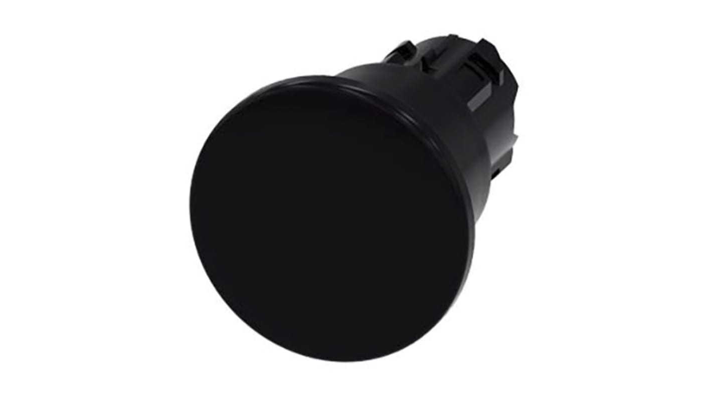 Attuatore pulsante a fungo 22mm Siemens 3SU1000-1BA10-0AA0, Nero IP65/67/69K per applicazioni industriali.