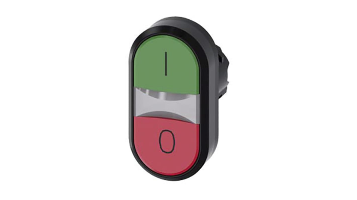 Attuatore pulsante instabile Siemens SIRIUS ACT, diametro foro 22 mm, verde e rosso, montaggio su pannello, grado di protezione IP66/IP67/IP69K.
