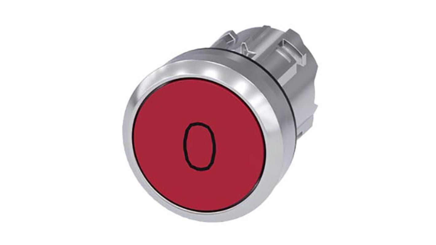 Attuatore pulsante instabile Siemens SIRIUS ACT, diametro 22 mm, rosso, protezione IP69K, montaggio senza utensili.