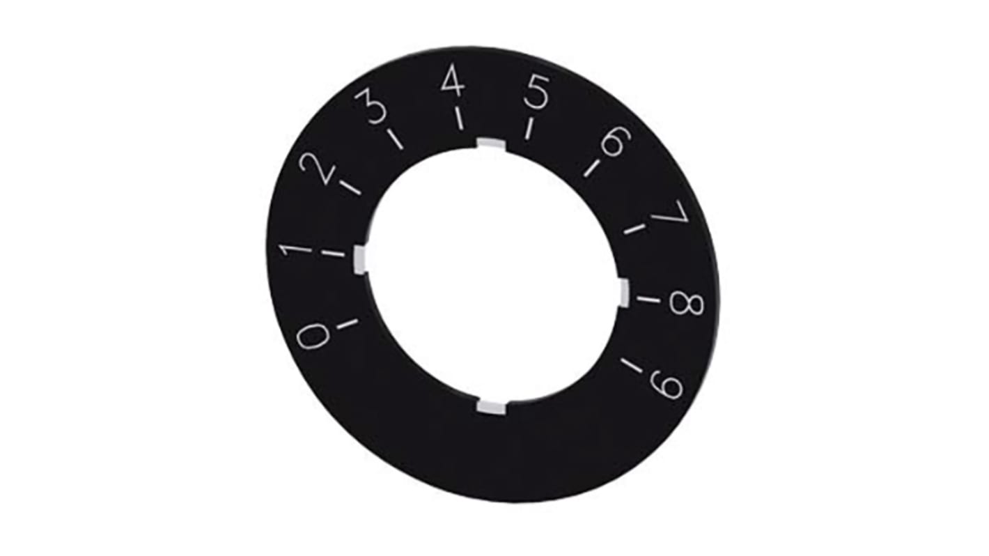 Piastra di etichettatura Siemens per potenziometro, in plastica nera, compatibile con selettori rotanti serie 3SU1.