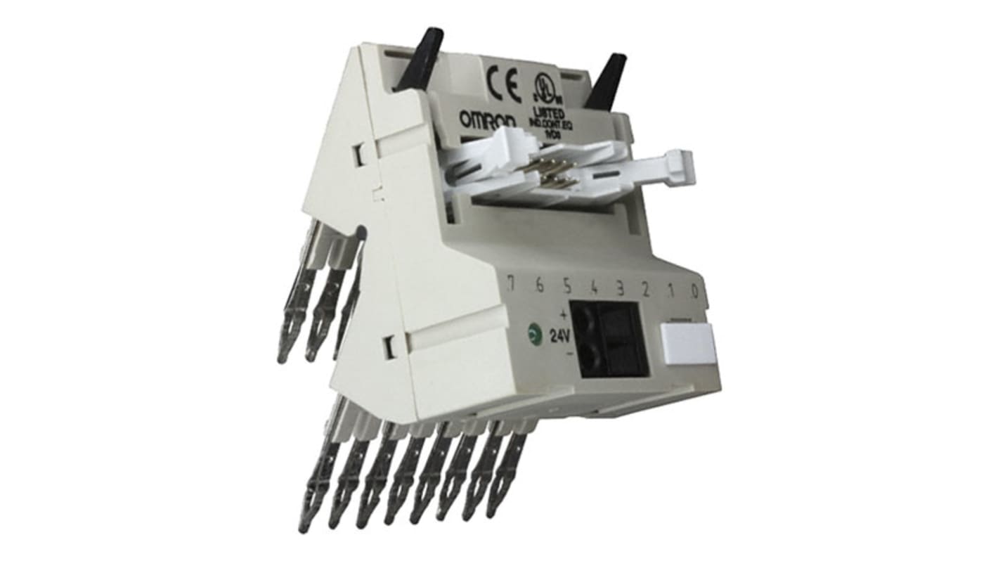Omron P2RVC-8-O-7-1, modulo interfaccia PLC per relè G2RV-SR e G3RV-SR, riduce il cablaggio con un singolo cavo.