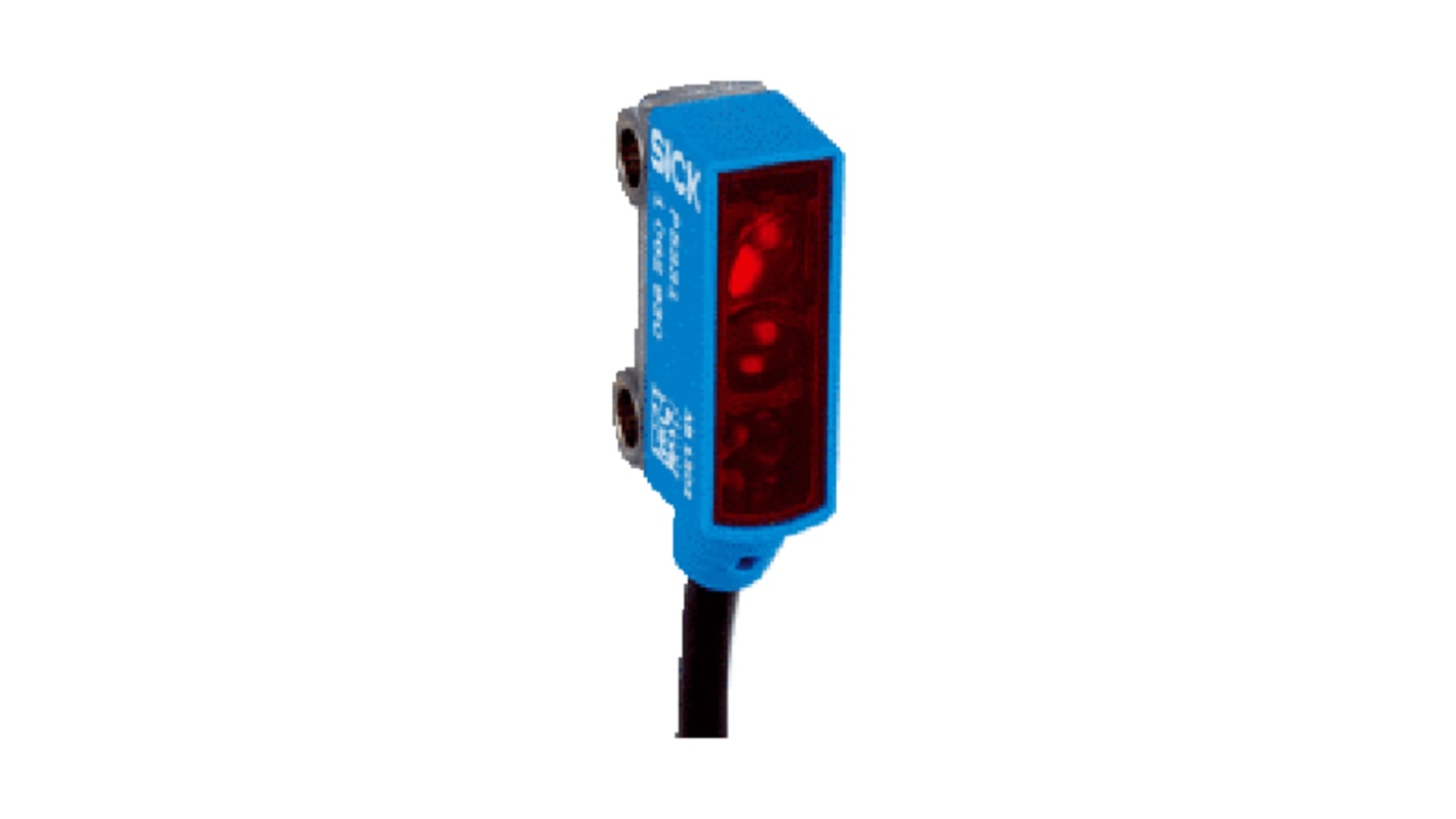 Sensore fotoelettrico rettangolare Sick WL2SGC-2P3234, rilevamento fino a 1,2 m, uscita PNP, montaggio a pannello, grado di protezione IP67.