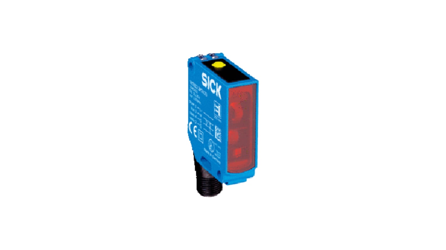 Sensore fotoelettrico Sick WL12GC-3P2472A71 a retroriflessione, rilevamento fino a 4 m, uscita PNP, montaggio a pannello.