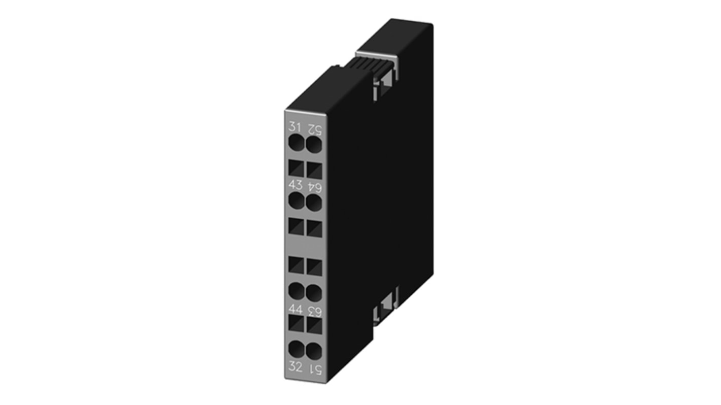 Contatto ausiliario Siemens 3RH2921-2DA11, 2 contatti (1 N/C + 1 N/A), montaggio a innesto, corrente 6 A, tensione 690 V.