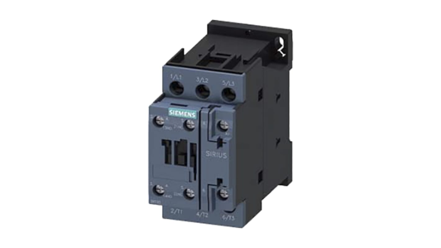 Relè di controllo Siemens 3RT2023-1AP60, 3 contatti NO, montaggio su guida DIN, dimensioni 97x45x85 mm, tensione 690 V c.a.