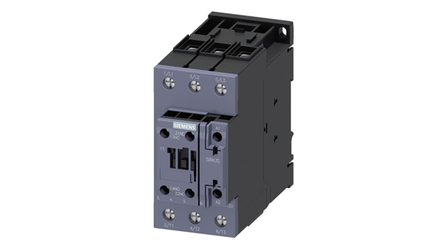 Relè di controllo Siemens 3RT2035-1AF00, 3 contatti NO, montaggio su guida DIN, dimensioni 130x113.4x55 mm, tensione 110 V c.a.