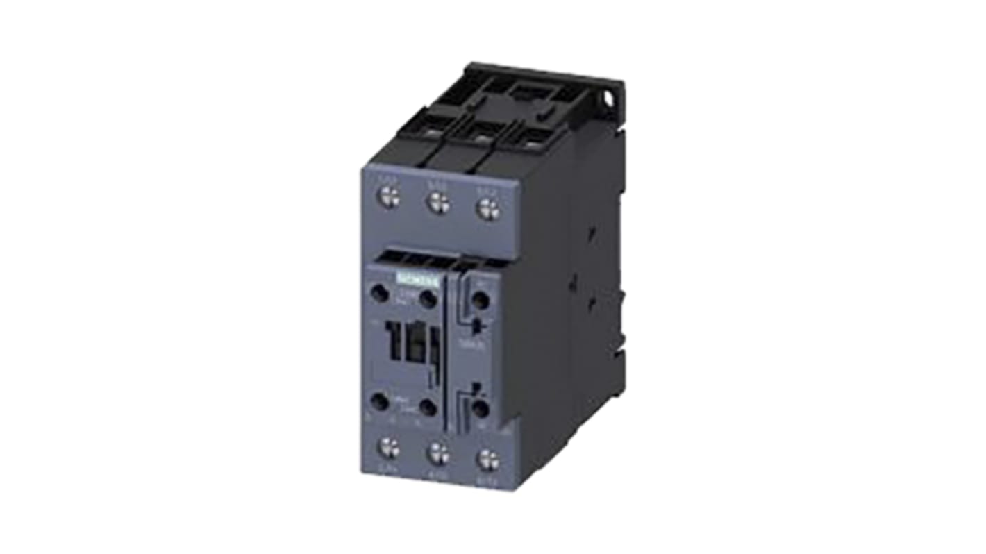 Contattore Siemens 3RT2035-1AP60, 3 poli, 40 A, 230 V ca, 690 V c.a., dimensioni 130x55x113.4 mm, montaggio a vite.