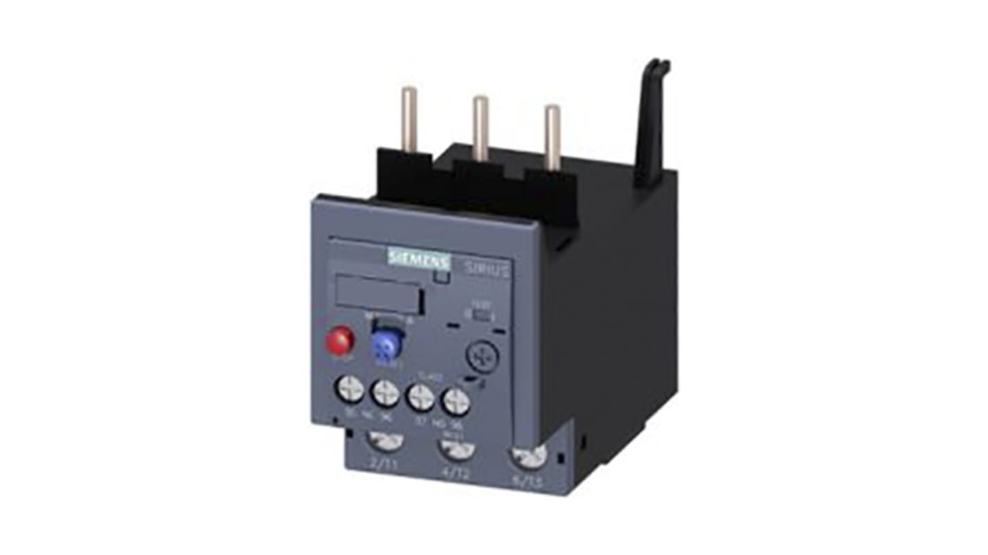 Relè di sovraccarico Siemens 3RU2136-4DB0, 1 NO + 1 NC, carico FLC 25 A, montaggio su guida DIN, temperatura operativa -40 a +70 °C.
