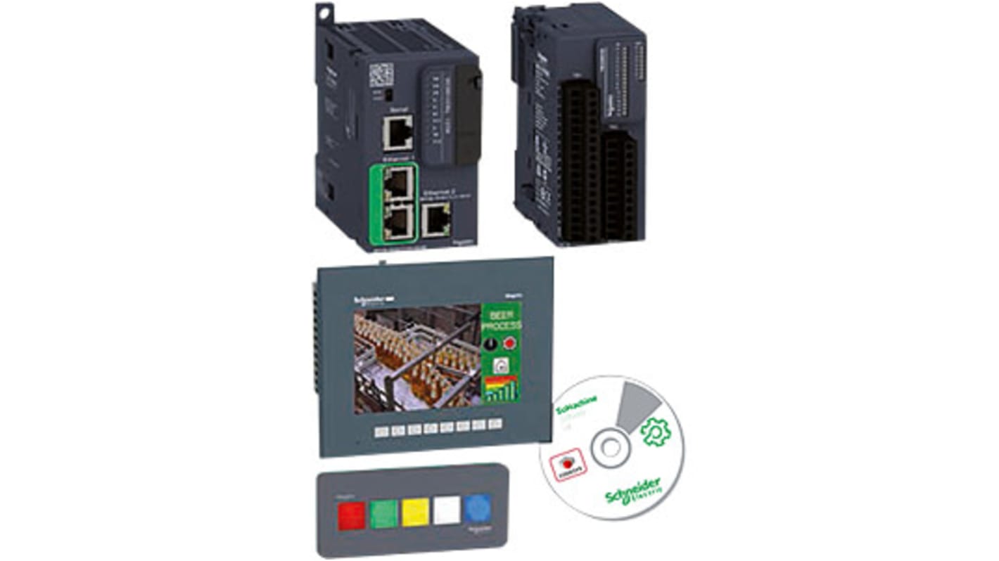 Starter kit Schneider Electric TM251KIT1GTO3510 per automazione, include controller Modicon M251 e pannello touchscreen 7".