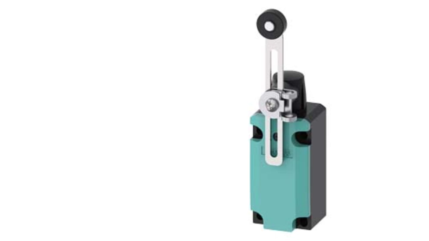 Interruttore di posizione Siemens 3SE5132-0CJ50, attuatore rullo SPDT 1NO/1NC, grado di protezione IP66/IP67, dimensioni 40 mm.
