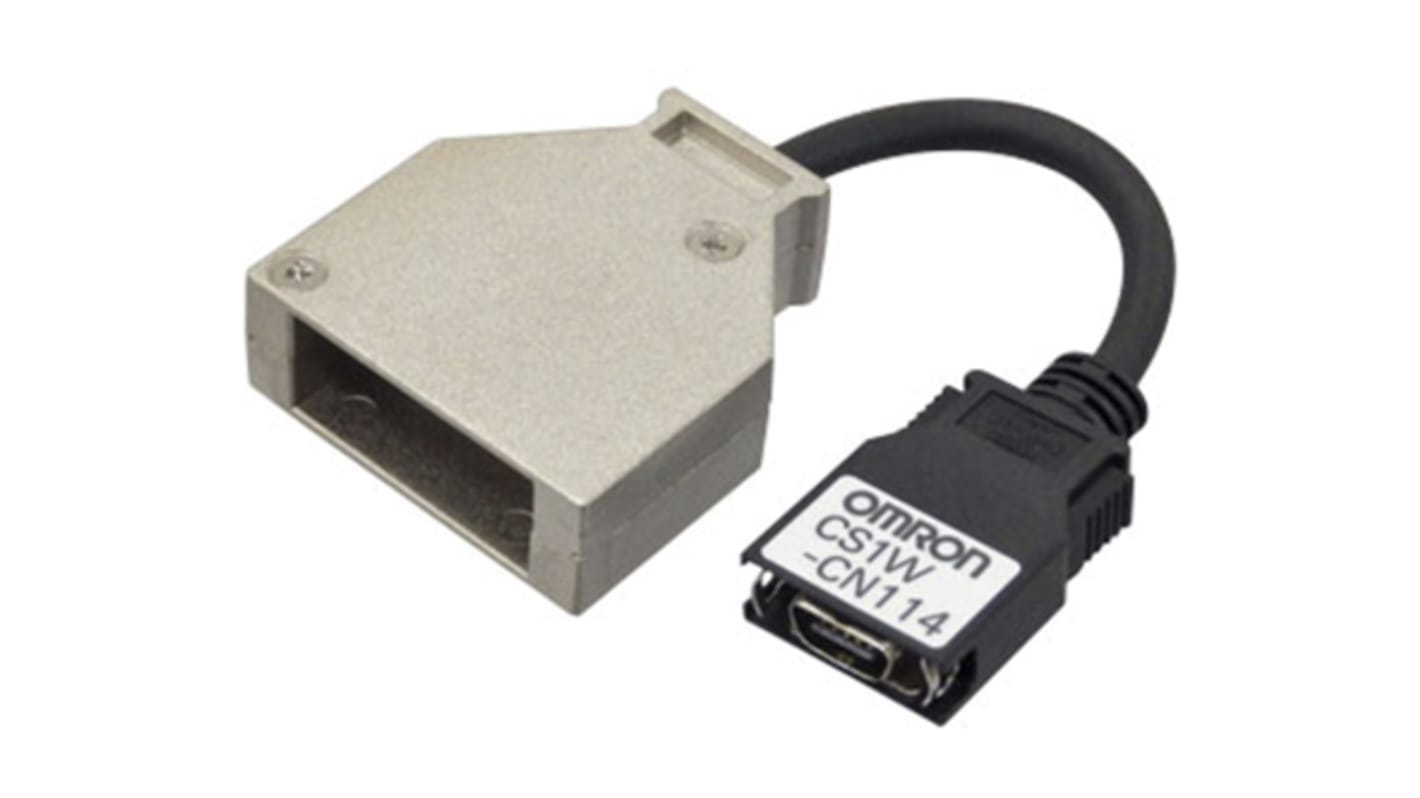 Cavo PLC Omron CS1WCN114 per programmazione e I/O, compatibile con moduli CPM2C/I/O, progettato per applicazioni industriali.