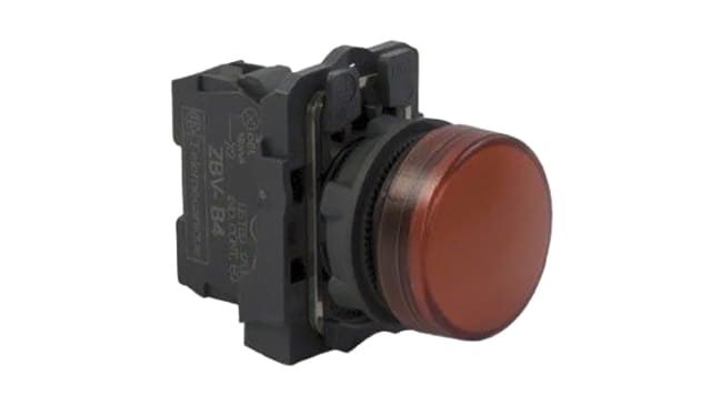 Luce pilota a LED Schneider Electric Harmony XB5, modello XB5AVB4, 22mm, montaggio a pannello, IP66/IP67/IP69K. Ideale per applicazioni industriali.
