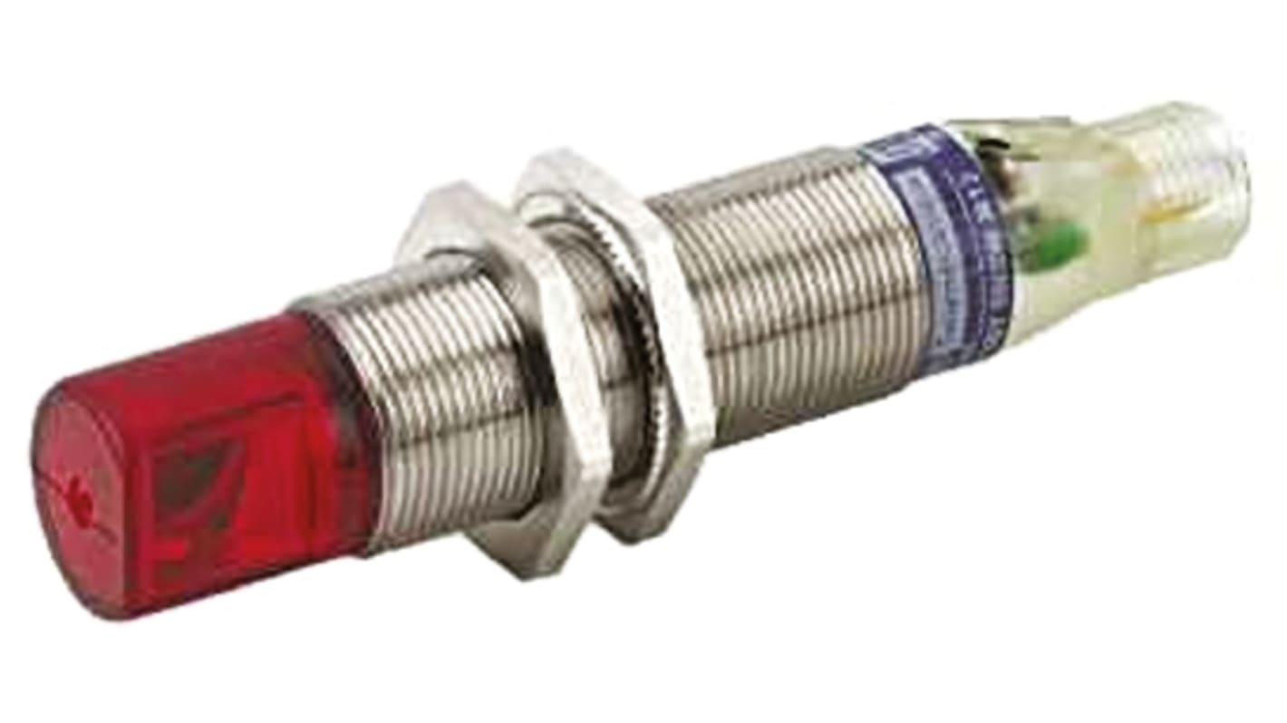 Sensore fotoelettrico cilindrico a retroriflessione Telemecanique Sensors XUBTANSWM12, rilevamento fino a 800 mm, connettore M12, IP65/IP67.