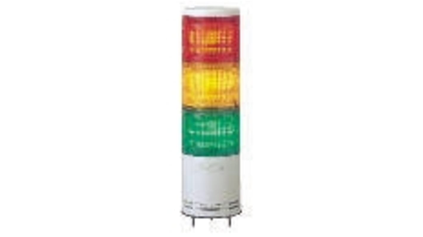 Torretta di segnalazione LED Schneider Electric XVC1B3K, 3 elementi, 24 V c.c., montaggio superficiale, altezza 372 mm.
