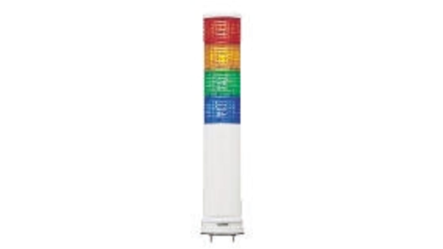 Torretta di segnalazione LED Schneider Electric XVC6B45SK, 4 elementi luminosi, montaggio superficiale, altezza 240.8 mm.