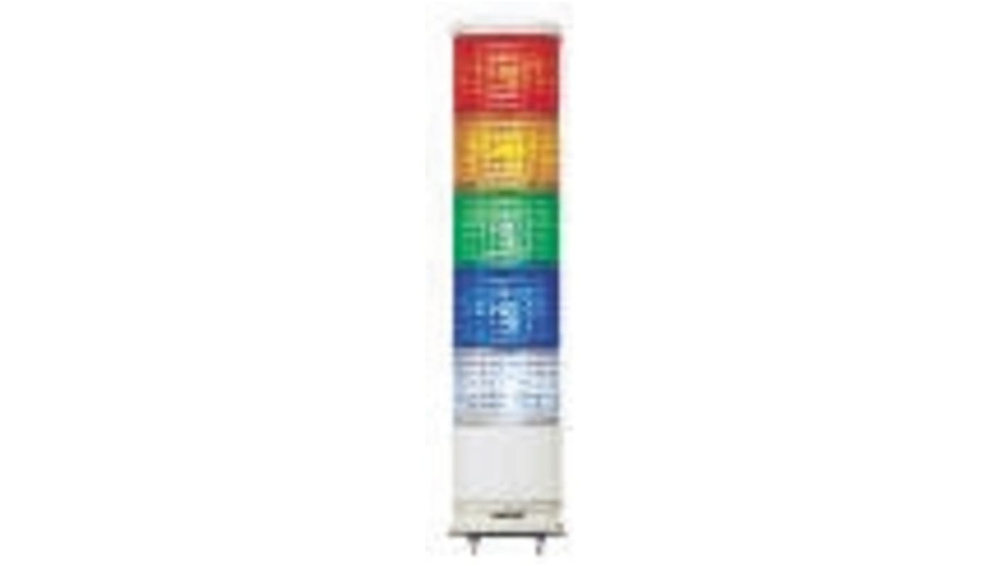 Torretta di segnalazione LED Schneider Electric XVC6B5K, 5 elementi, montaggio superficiale, altezza 280.8 mm, 24 V.