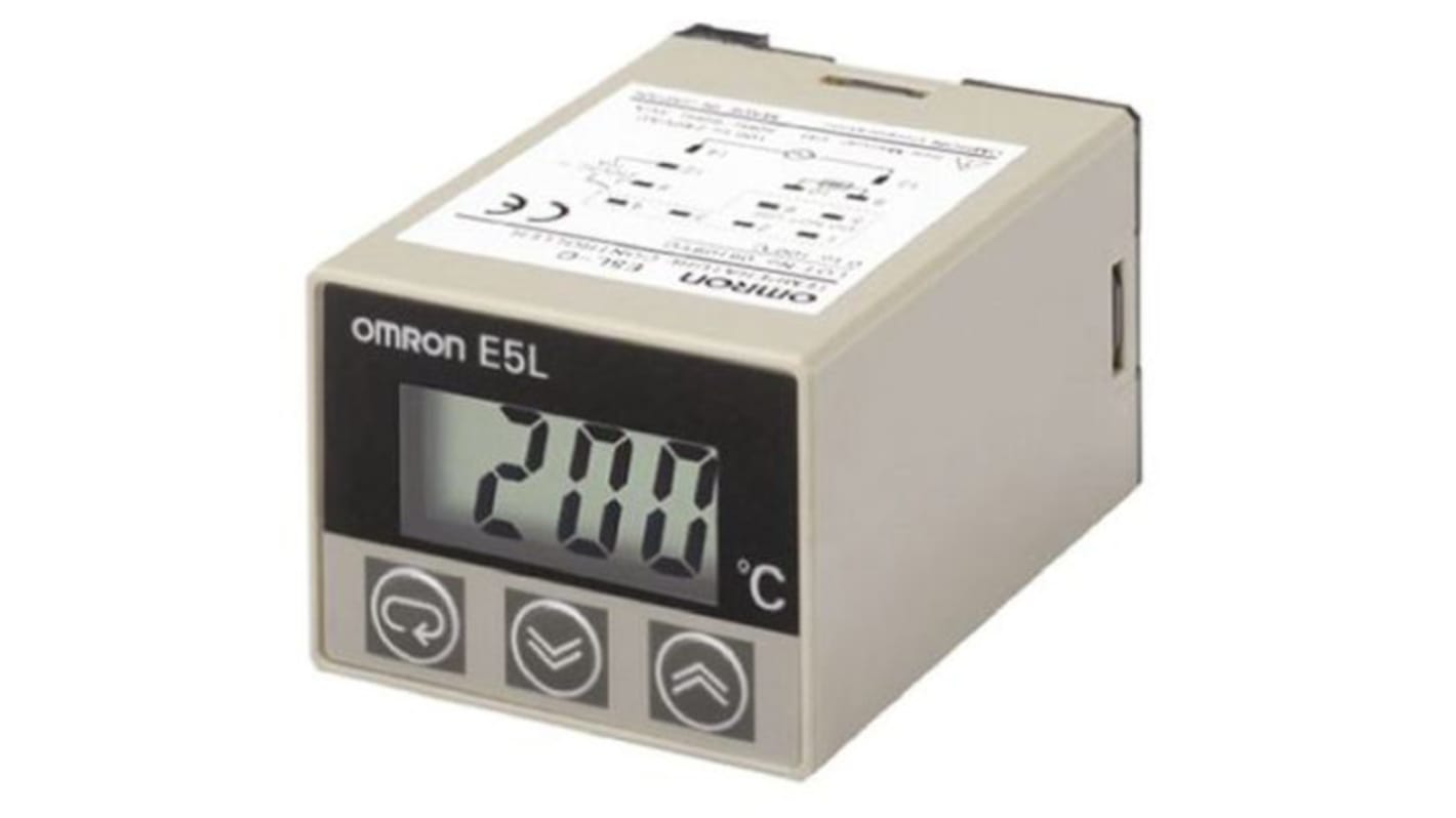 Termostato bimetallico Omron E5L-A 0-50, SPDT, montaggio a staffa, contatti 10A, tensione 250V, semplice configurazione.