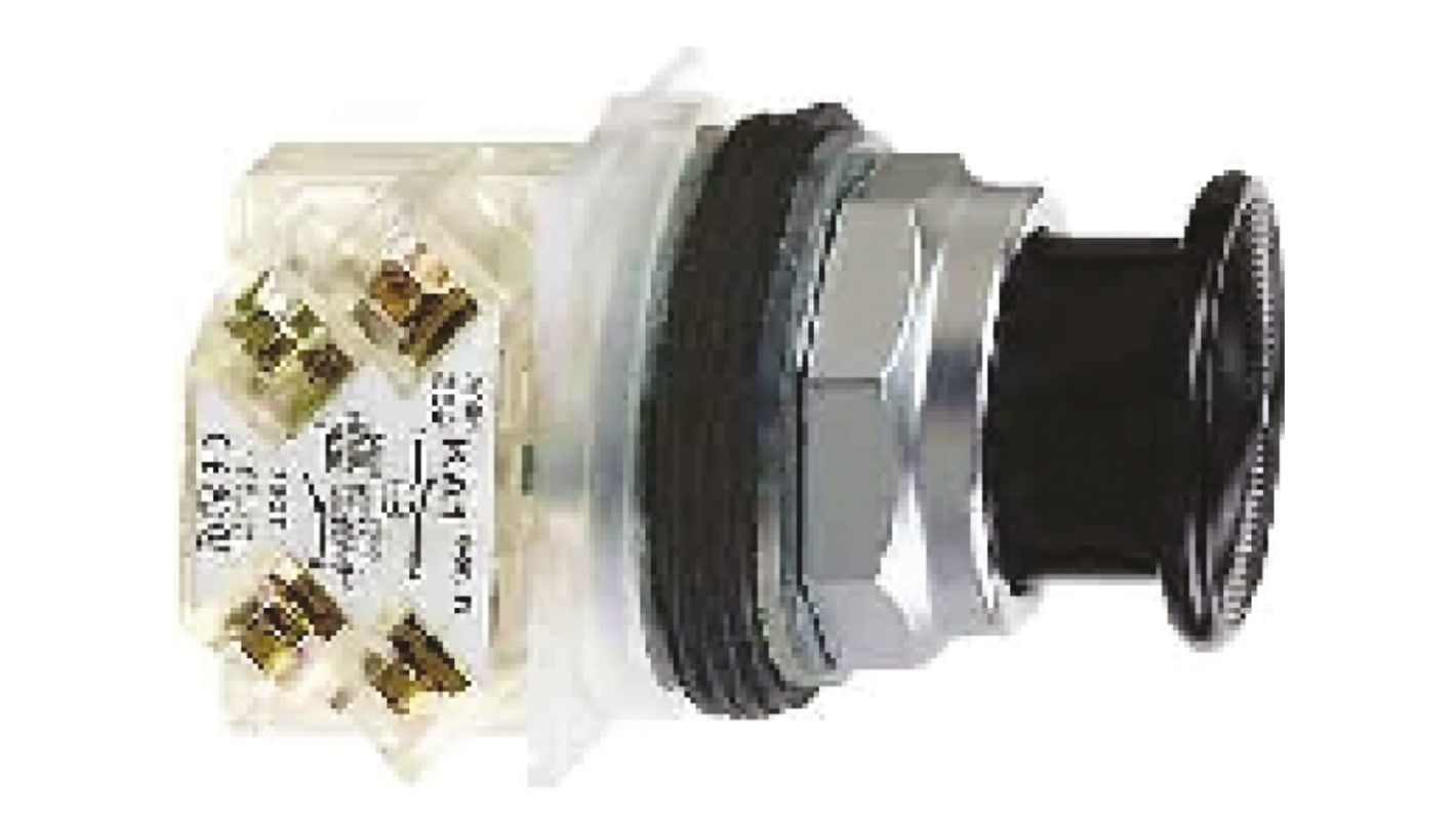 Pulsante a fungo Schneider Electric 9001KR24BH13, 1CO, IP66, nero, installazione con ghiera ottagonale, temperatura -25/+70°C.