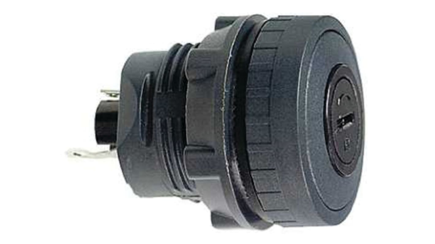 Portafusibili Schneider Electric XB5DT1S per fusibili 5 x 20 mm, corrente 6,3 A, tensione 250 V, montaggio 22 mm.