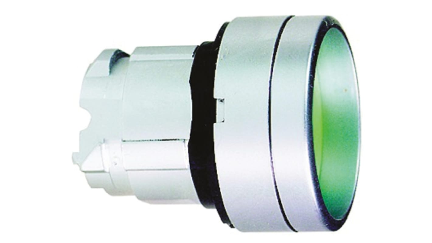Attuatore pulsante verde a ritorno a molla Schneider Electric, serie Harmony XB4, diametro 22mm, grado di protezione IP66/IP67/IP69K.