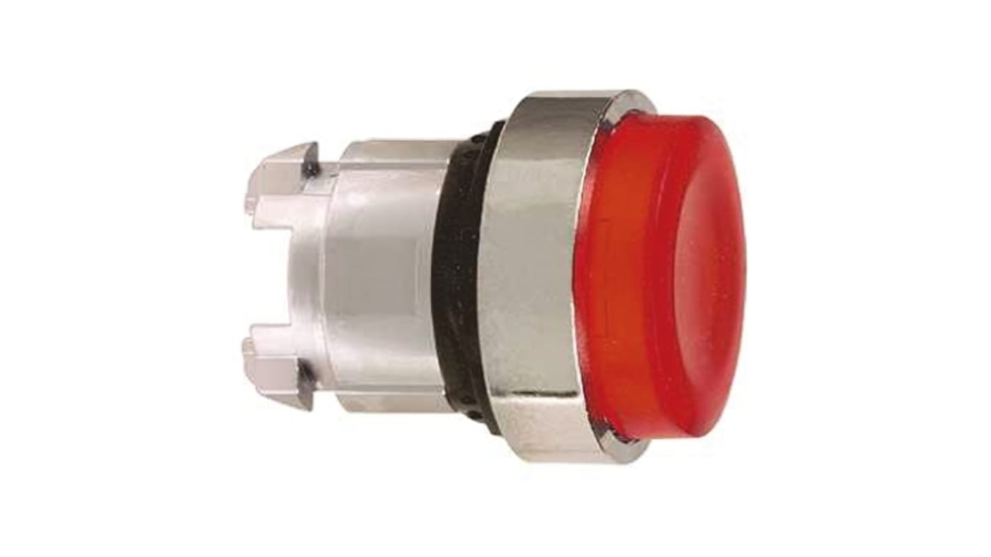 Attuatore pulsante Mantenuto rosso Schneider Electric ZB4BH43, testa rotonda, diametro 28.5mm, protezione IP67/IP69K.