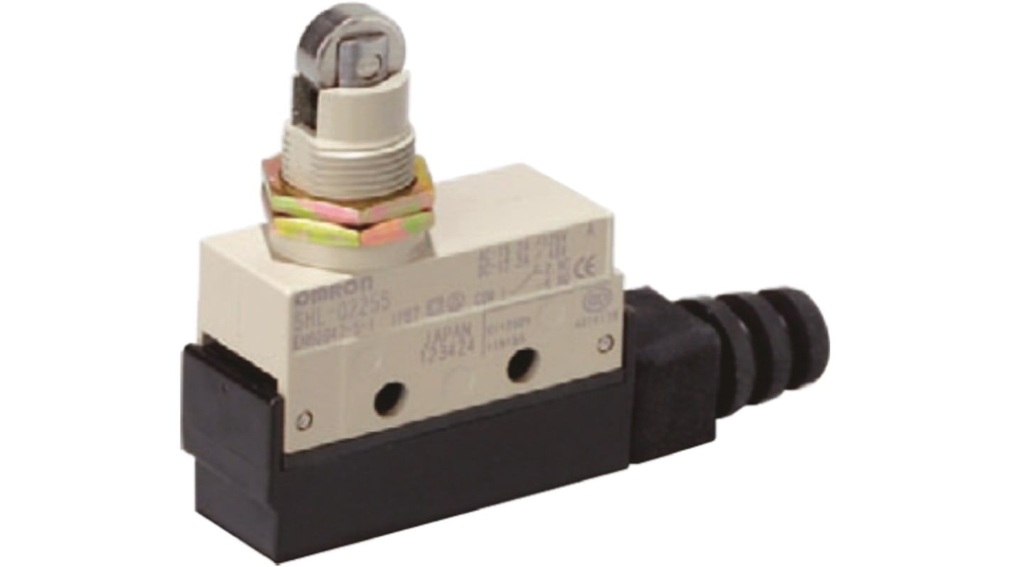 Interruttore di fine corsa Omron SHL-Q2155, stantuffo NO/NC, protezione IP67, montaggio laterale, dimensioni 73.5mm x 35.9mm x 17.5mm.