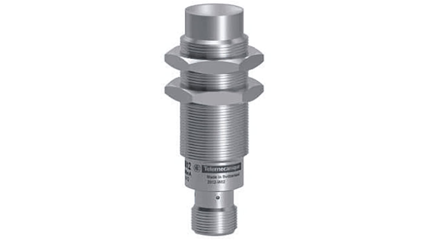 Sensore di prossimità induttivo Telemecanique Sensors XS918S4PAM12, acciaio inox 316L, rilevamento 20 mm, IP68/69K. Ideale per ambienti estremi.