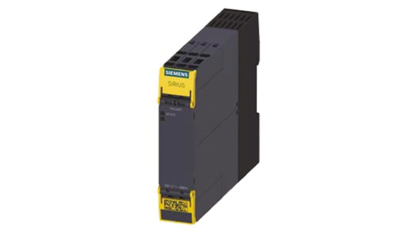 Modulo d'uscita Siemens 3SK1211-2BB00 SIRIUS, 6 uscite, alimentazione 24 V c.a., dimensioni 100 x 22,5 x 121,7 mm.
