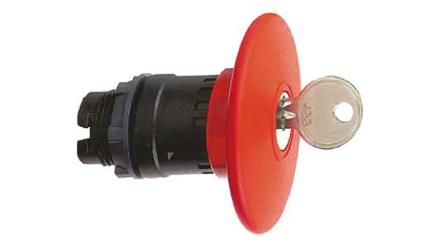 Pulsante di arresto di emergenza Schneider Electric Harmony XB5, montaggio a pannello, diametro 22mm, attivazione a scatto.