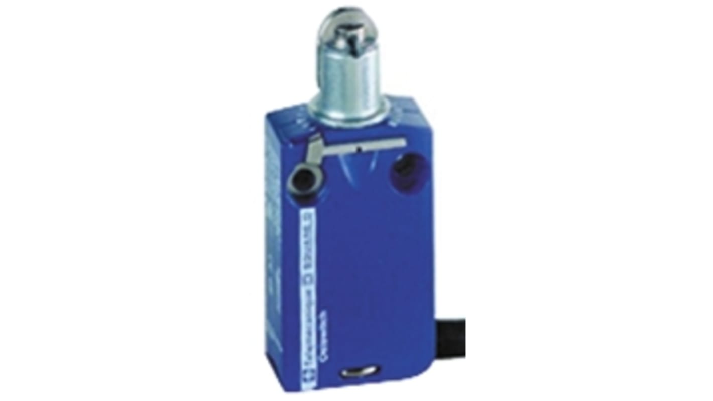 Interruttore di fine corsa Telemecanique Sensors XCMD2102L3 con tasto a rotella, NO/NC, 400V, 6A, IP66/IP67/IP68. Ideale per industria e movimentazione materiali.