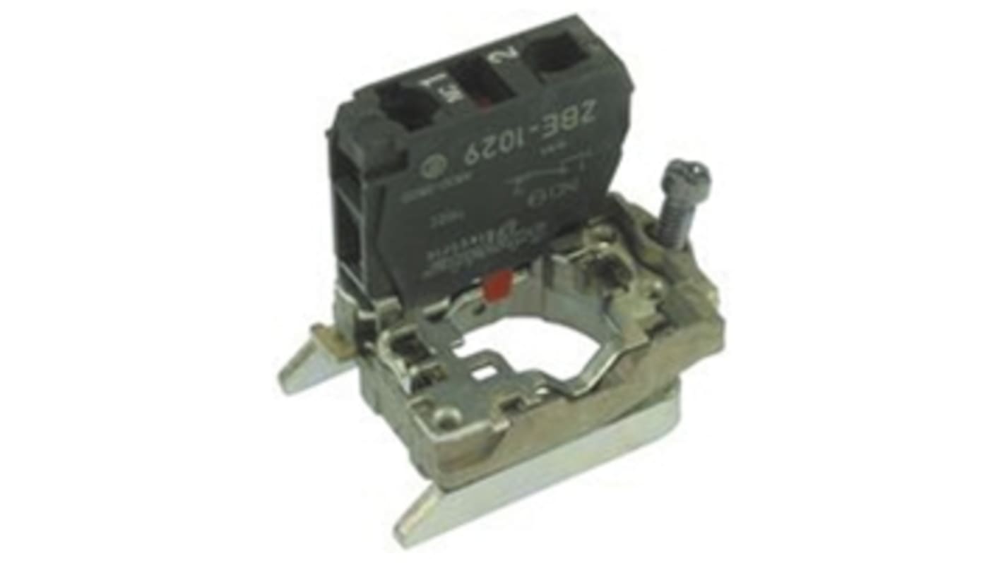 Blocco contatti Schneider Electric ZB4BZ1029 per pulsante, serie Harmony XB4, con connettori a vite e grado di protezione IP 20.