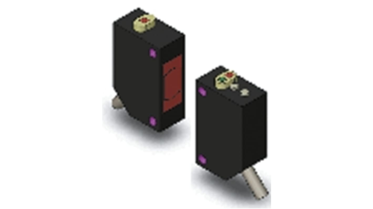 Sensore fotoelettrico rettangolare Omron E3Z-T81-M1J-1 0.3M, rilevamento fino a 15 m, uscita PNP, IP67, temperatura -25/+55 °C.