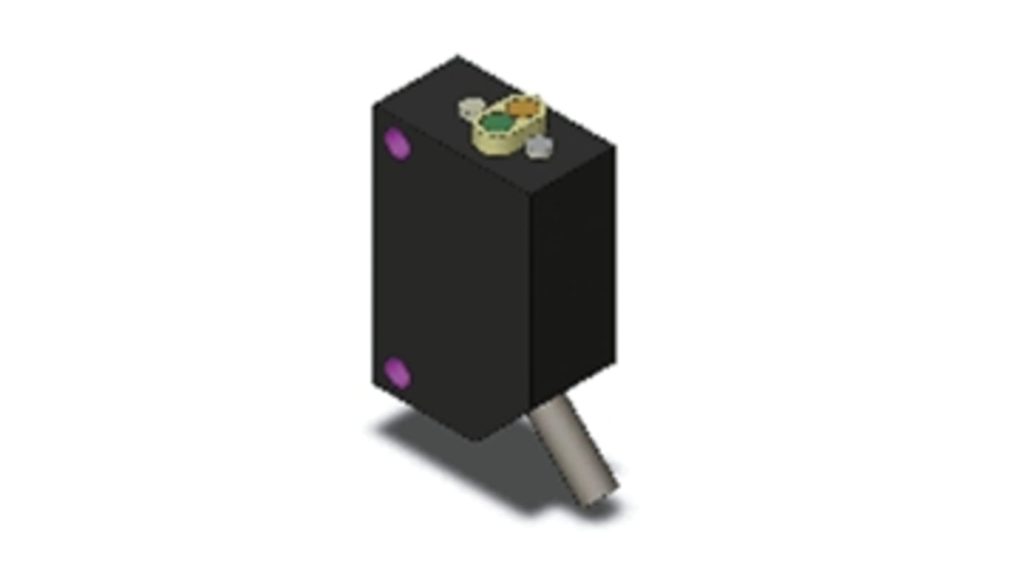 Sensore di distanza rettangolare Omron E3Z-LL81-M1J 0.3M, rilevamento 20-300 mm, uscita PNP, IP67, LED, cavo precablato.