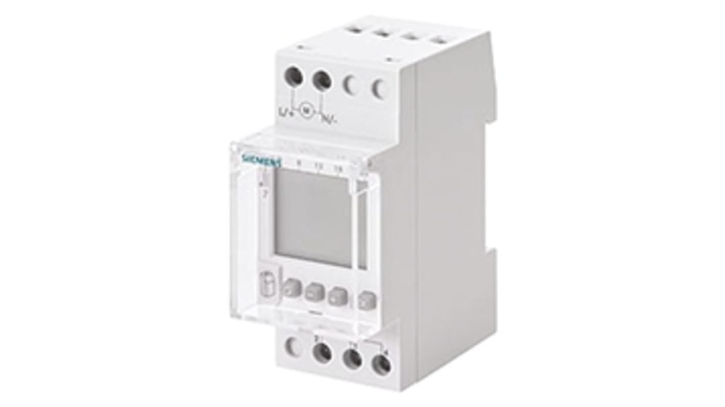 Temporizzatore digitale Siemens 7LF4521-2 per guida DIN, 24 V, SPDT, programmazione settimanale, altezza 83 mm.