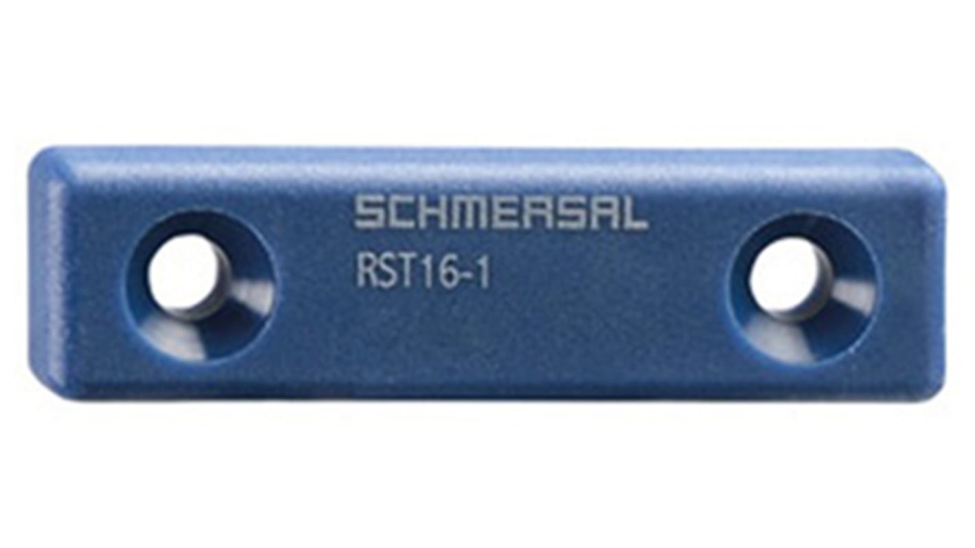 Attuatore magnetico Schmersal RST-16-1, corpo in plastica, dimensioni 16mm x 60mm x 6,8mm, protezione IP67, montaggio con viti M5.