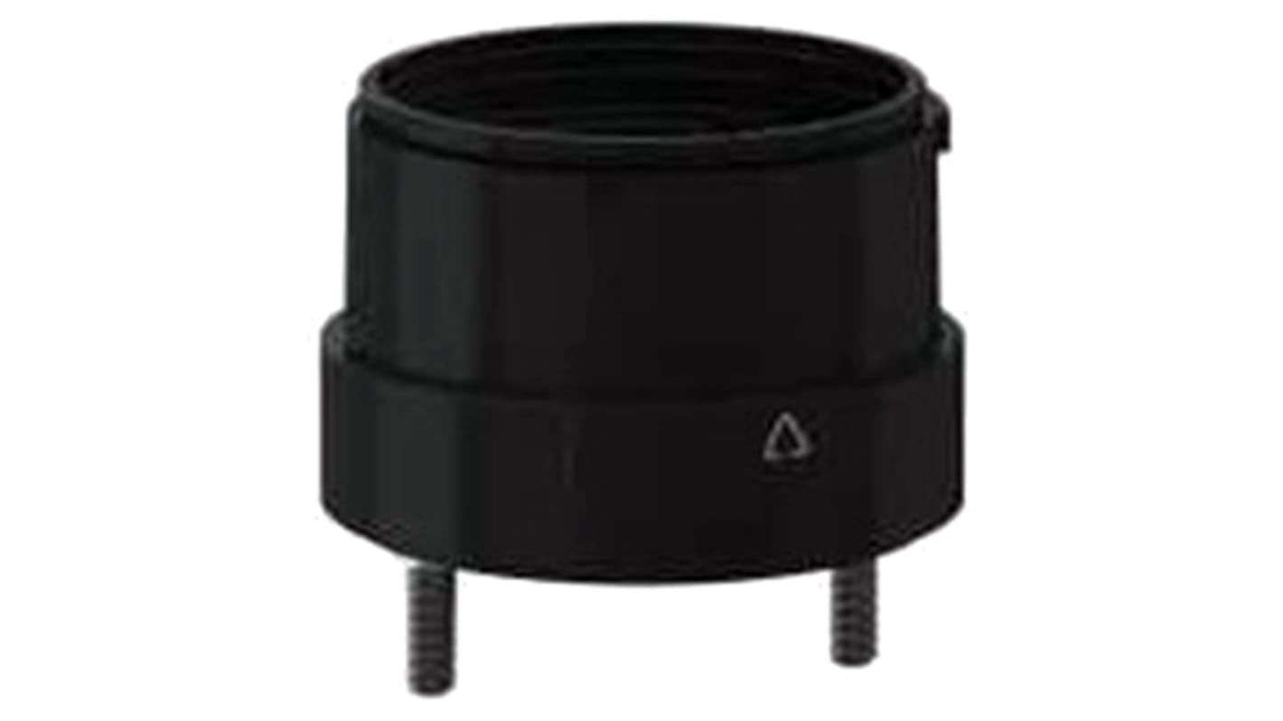 Base di montaggio Schneider Electric XVUZ03 per torretta segnaletica modulare, colore nero, montaggio diretto su palo o parete, grado di protezione IP65.