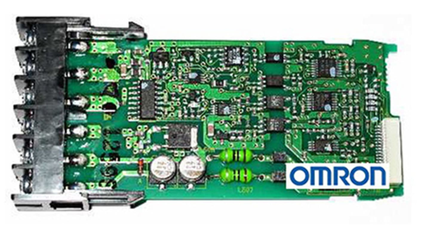 Scheda relè Omron K34-C1 per indicatori digitali K3HB, alimentazione 10 V c.c., dimensioni 101,2x112x48 mm.